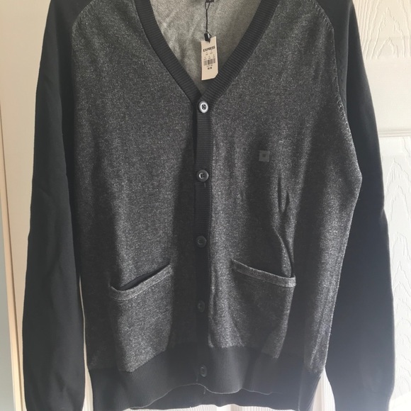 Express Men’s Cardigan Sweater with Ribbed Collar - Picture 10 of 13